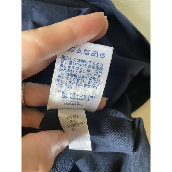 Lands End Shirt Womens Sz 3X Cotton Navy Blue Basic Casual Polo Pullover 24W-26W - Picture 5 of 8